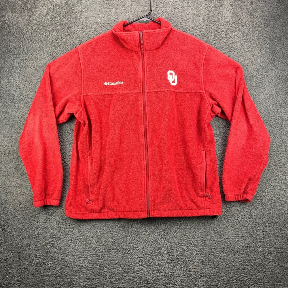 Columbia Oklahoma Sooners NCAA Mens Fleece Jacket Full Zip Red XL